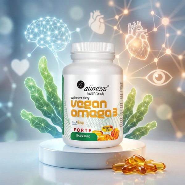 Aliness Vegan Omega 3 Forte DHA 500 mg 60 kapsułek